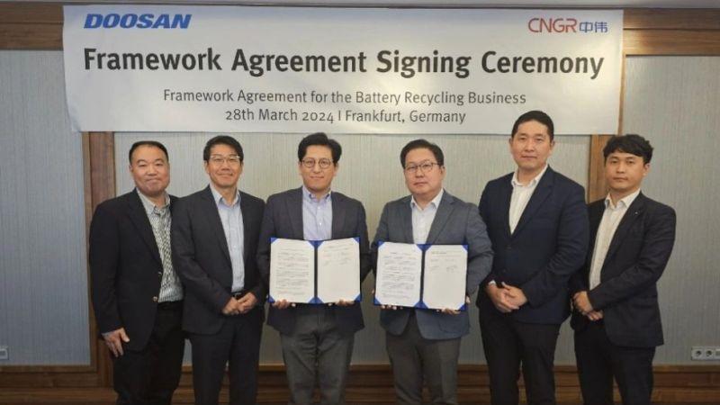 CNGR and Doosan Recycling Solution Signed an agreement to Jointly Explore the Field of Battery Recycling CNGR and Doosan Recycling Solution Signed an agreement to Jointly Explore the Field of Battery Recycling